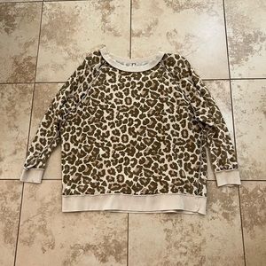 Free People Animal Print Sweatshirt